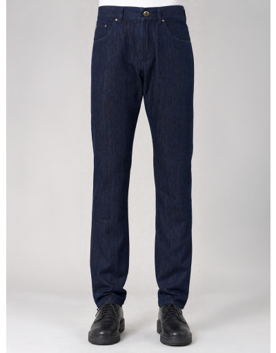 STRAIGHT-LEG DARK DENIM JEANS