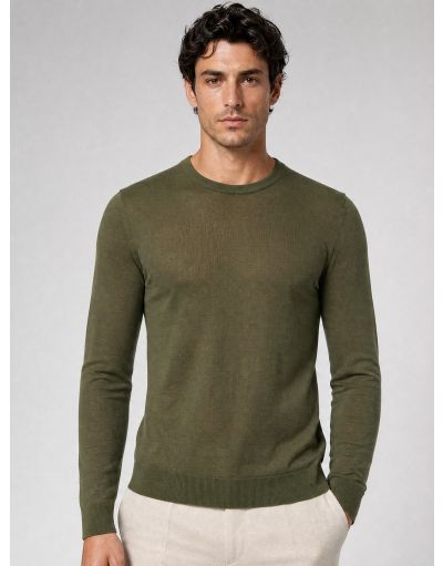 CREW NECK COTTON-KNIT JUMPER