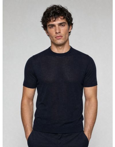 CREW NECK COTTON-KNIT T-SHIRT