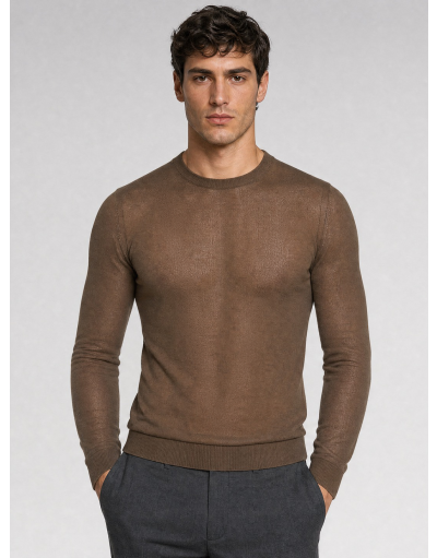 CREW NECK COTTON SILK JUMPER