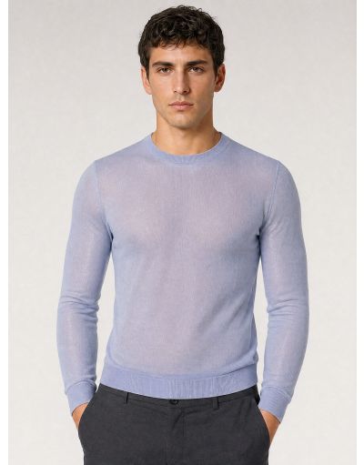 CREW NECK COTTON SILK T-SHIRT