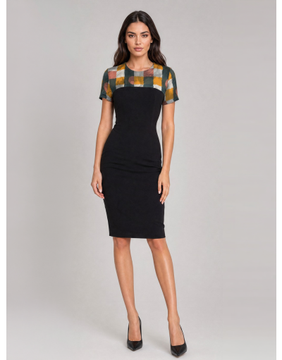 FITTED SHEATH DRESS IN GABARDINE BI-STRETCH
