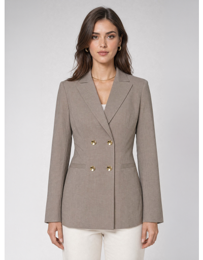 DOUBLE-BREASTED BLAZER IN COOL WOOL