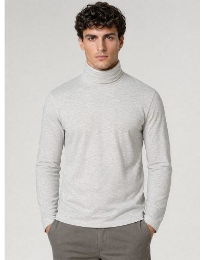 REGULAR JERSEY LONG-SLEEVED HIGH NECK T-SHIRT