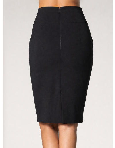 MIDI PENCIL SKIRT WITH HIGH BASQUE GABARDINE BI-STRETCH