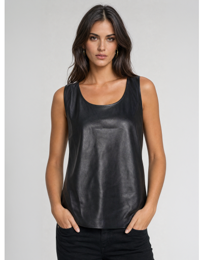 WOMEN'S COMFORT-FIT LEATHERETTE TANK TOP