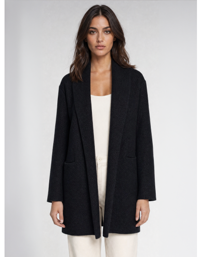 HOODED COAT IN WOOL BLEND