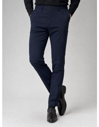 SLIM CHINO PANTS WITH POCKET PATTERN IN COOL WOOL