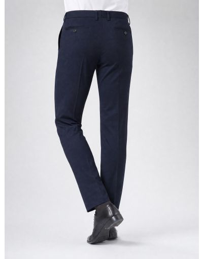 SLIM CHINO PANTS WITH POCKET PATTERN IN CHECKERED COOL WOOL