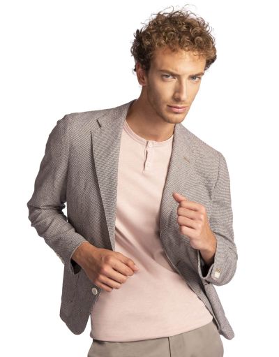 ADAM - Dove gray houndstooth blazer