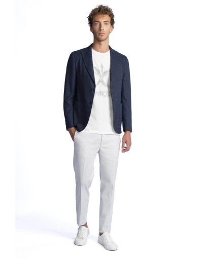 Aric - single-breasted navy blue blazer | Brembatistores