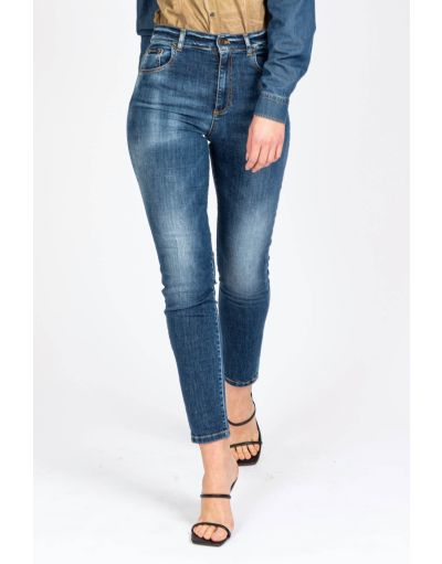 JESSA - High Waist Skinny Jeans in stretch cotton with a gradient-color effect