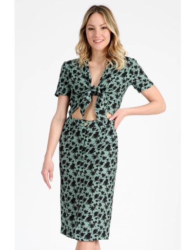 FLORAL CUT OUT MIDI DRESS