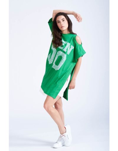 Cut-out oversized t-shirt in mint green | Brembatistores