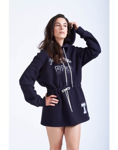 Hooded dress in cotton | Brembatistores