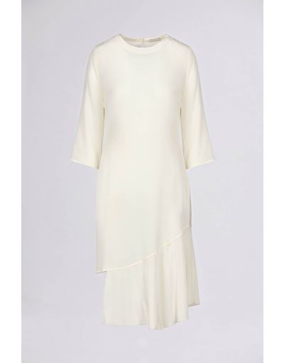 SILK ASYMMETRIC MIDI DRESS