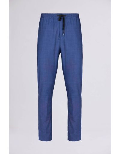 DRAWSTRING PANTS WITH ELASTIC WAISTBAND IN WOOL