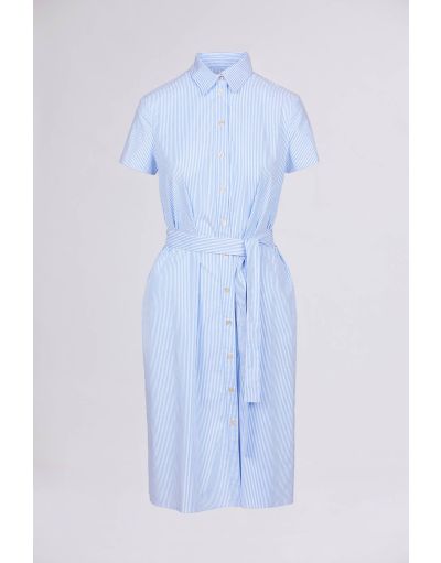 STRIPED COTTON SHIRT DRESS