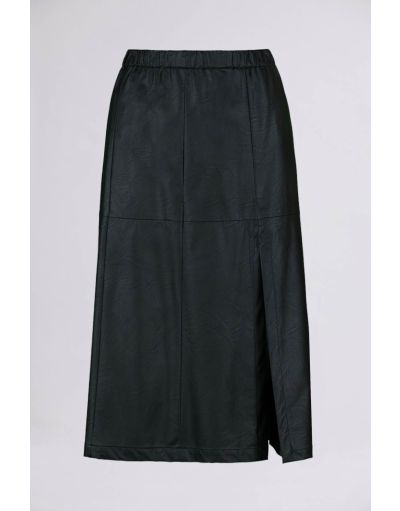 FAUX LEATHER MIDI SKIRT