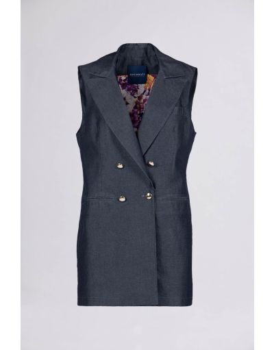 Double-breasted long tailored waistcoat | BREMBATI STORES