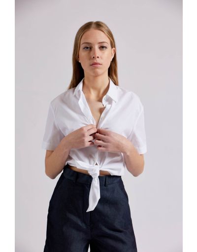 CROPPED COTTON SHIRT