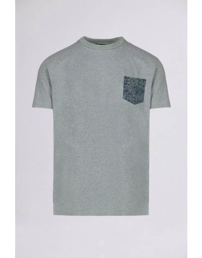 PAISLEY-PRINT POCKET COTTON T-SHIRT