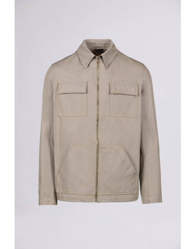 ZIPPED COTTON BOMBER JACKET