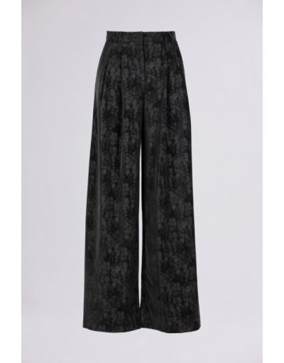 WIDE-LEG SUEDE-FABRIC TAILORED TROUSERS