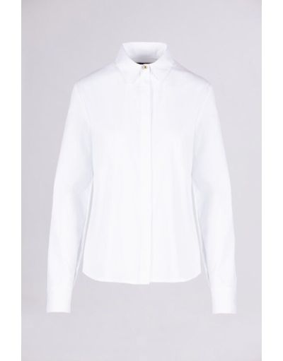 CONCEALED-PLACKET SHIRT IN POPLIN