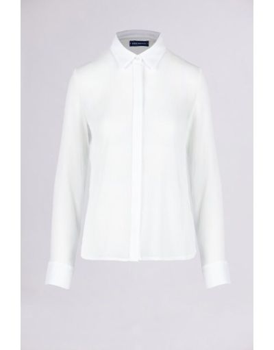 CONCEALED-PLACKET SHIRT IN CREPON | BREMBATI STORES