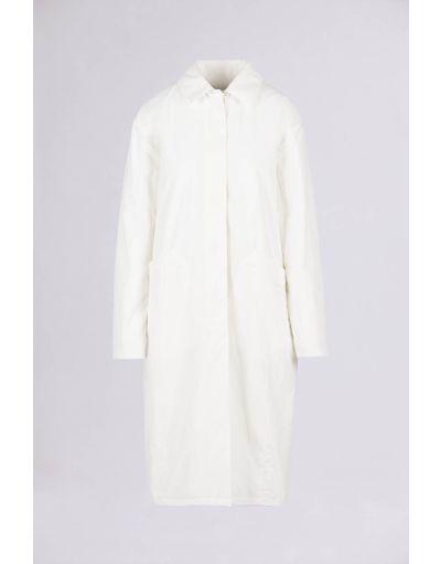 PADDED SINGLE-BREASTED MAXI RAINCOAT NYLON PAPER EFFECT
