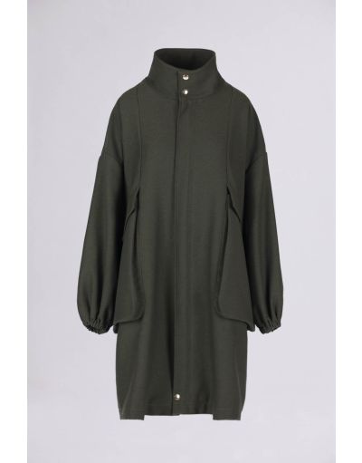OVERSIZE COAT WITH MAXI POCKETS AND HIGH NECK