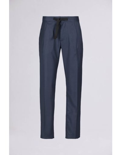 REGULAR PANTS WITH DRAWSTRINGS IN WOOLEN CANVAS