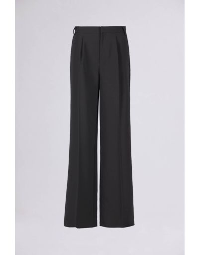 GABARDINE BI-STRETCH WIDE-LEG TAILORED TROUSERS