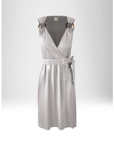NEW HALLHUBER MIDI DRESS WITH RINGS IN STRETCH VISCOSE GABARDINE