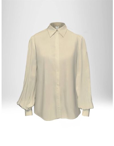 PUFF SLEEVE SHIRT IN VISCOSE POPLIN