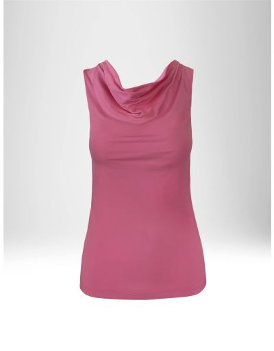 New Hallhuber sleeveless t-shirt with soft draped neckline in stretch jersey | Brembatistores