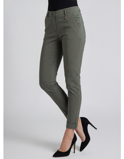 SLIM-FIT STRETCH CHINOS WITH BELT