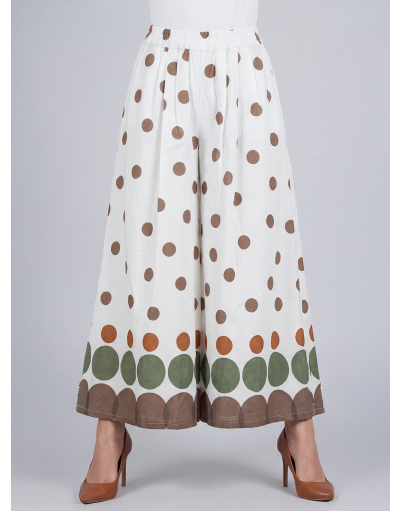 WIDE-LEG TROUSERS IN ABSTRACT POLKA DOT PRINT