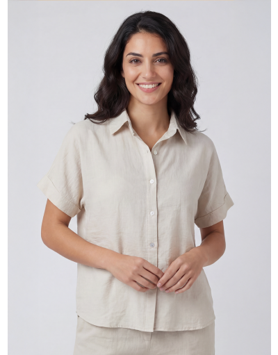 SHORT-SLEEVE SHIRT IN FLUID VISCOSE