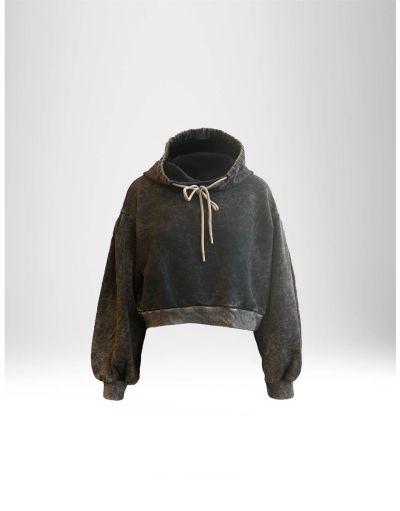 VINTAGE EFFECT CROP HOODIE WOMEN| NEW HALLHUBER | BREMBATISTORES