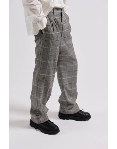 PRINCE OF WALES TROUSERS Dark Grey Checked
