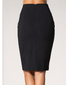 MIDI PENCIL SKIRT WITH HIGH BASQUE GABARDINE BI-STRETCH
