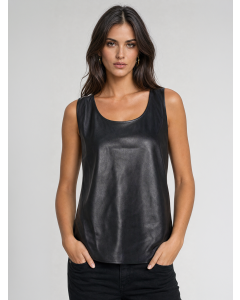 WOMEN'S COMFORT-FIT LEATHERETTE TANK TOP